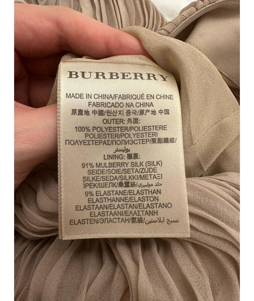 BURBERRY Розовое шифоновое коктейльное платье, фото 6