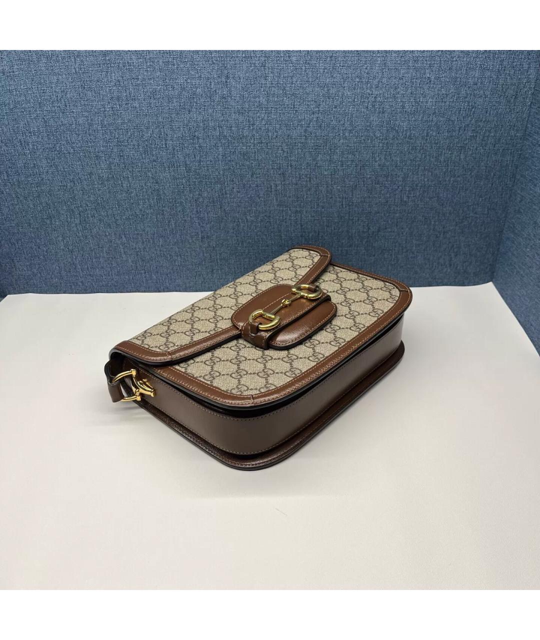 GUCCI Коричневая кожаная сумка через плечо, фото 5