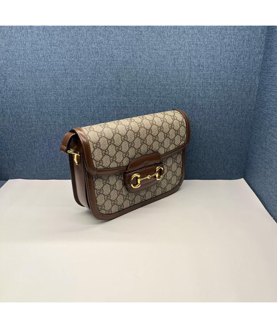 GUCCI Коричневая кожаная сумка через плечо, фото 2