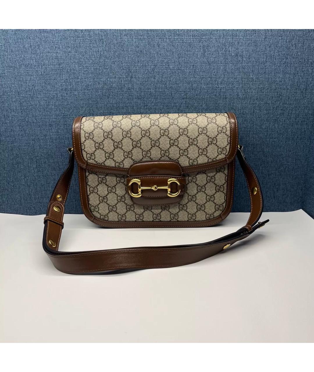 GUCCI Коричневая кожаная сумка через плечо, фото 8