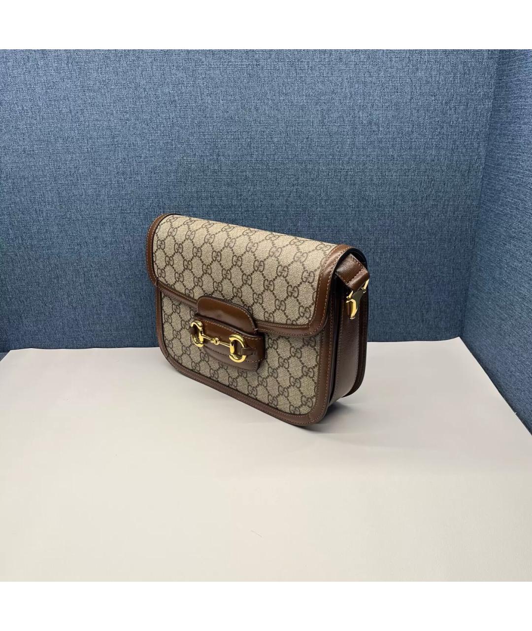 GUCCI Коричневая кожаная сумка через плечо, фото 3