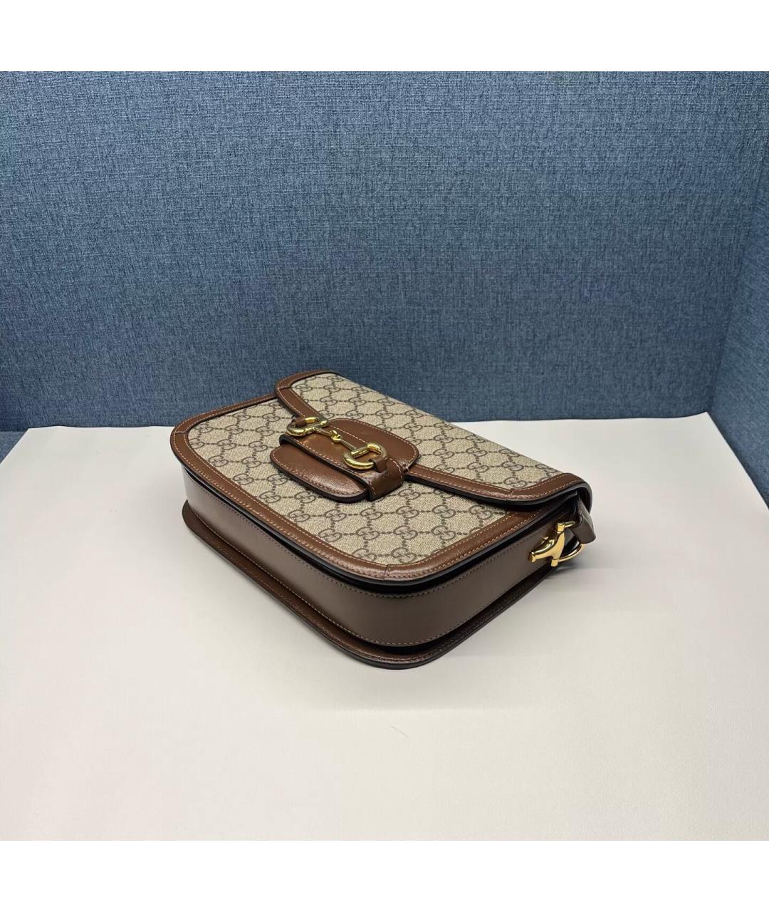 GUCCI Коричневая кожаная сумка через плечо, фото 6