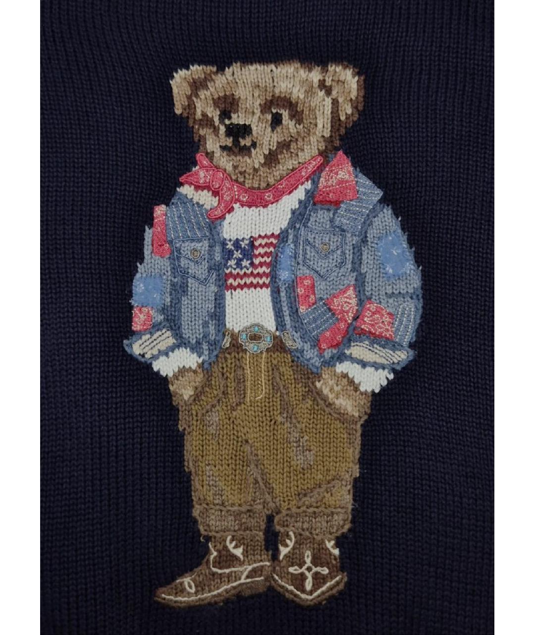 POLO RALPH LAUREN Темно-синий хлопковый джемпер / свитер, фото 4