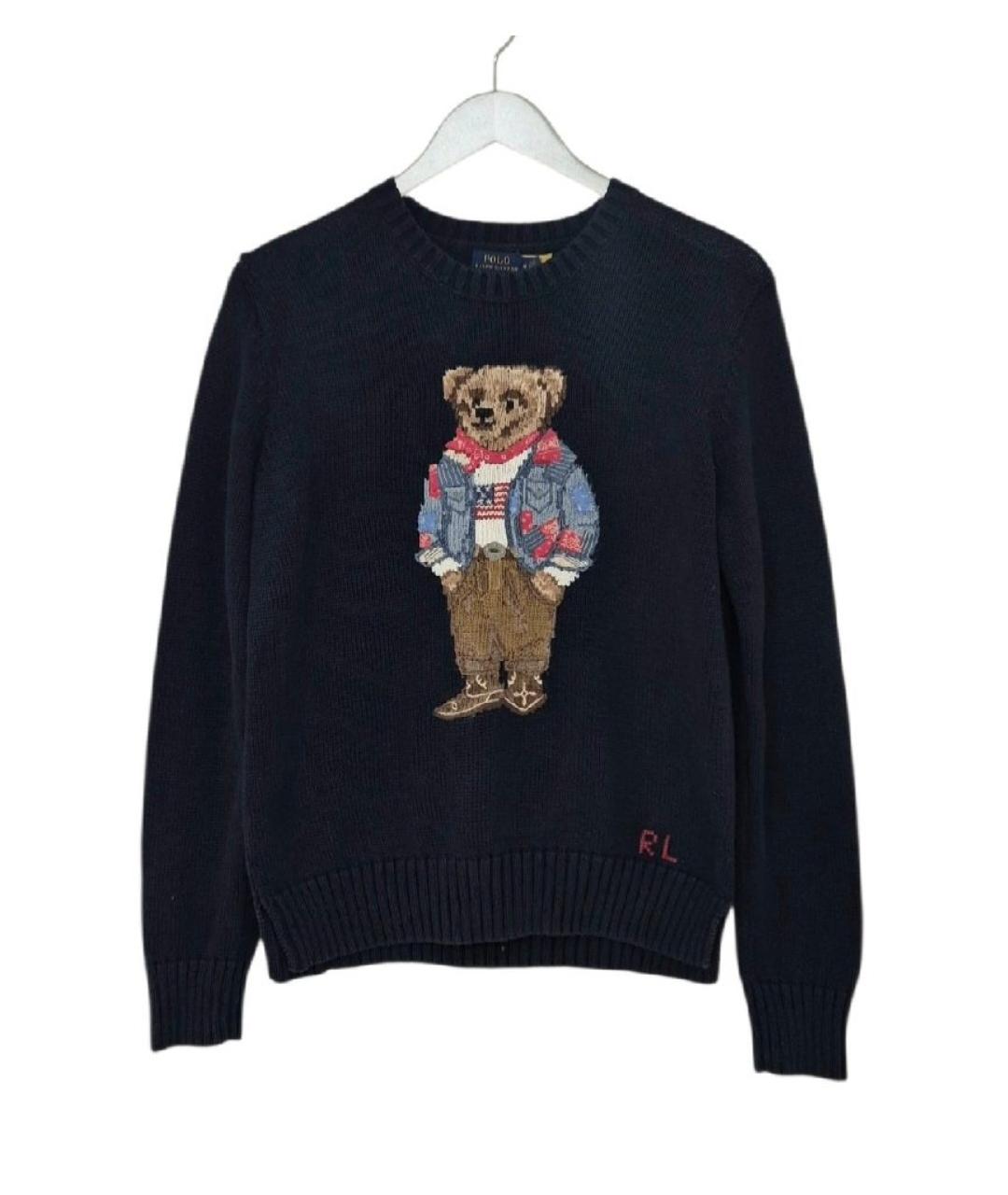 POLO RALPH LAUREN Темно-синий хлопковый джемпер / свитер, фото 10