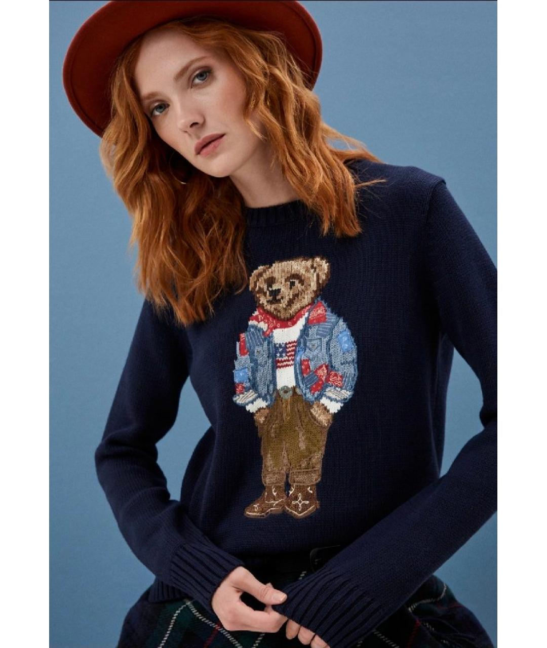 POLO RALPH LAUREN Темно-синий хлопковый джемпер / свитер, фото 6