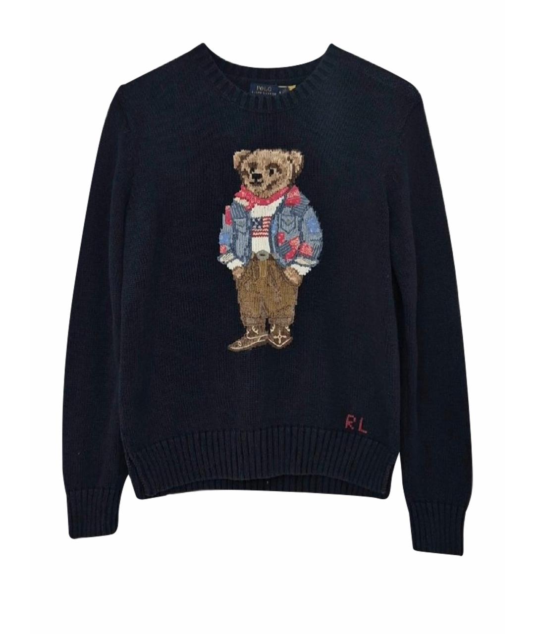 POLO RALPH LAUREN Темно-синий хлопковый джемпер / свитер, фото 1