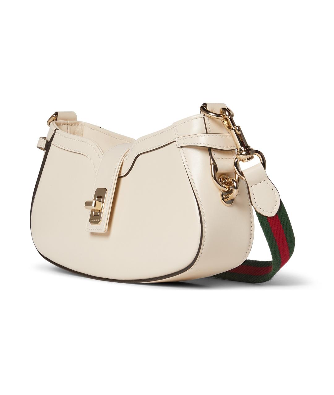 GUCCI Бежевая кожаная сумка через плечо, фото 2