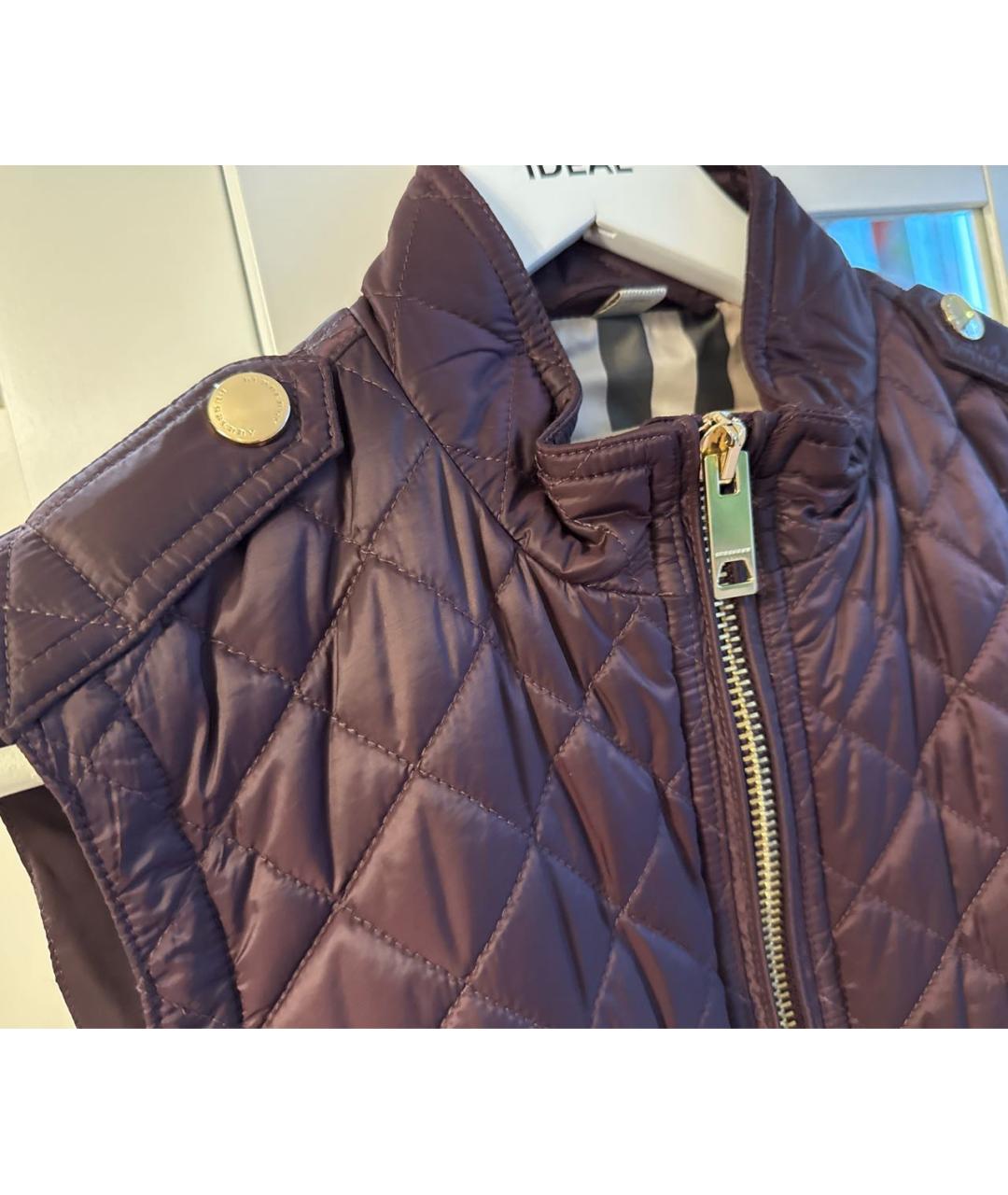 BURBERRY Фиолетовый полиэстеровый жилет, фото 4