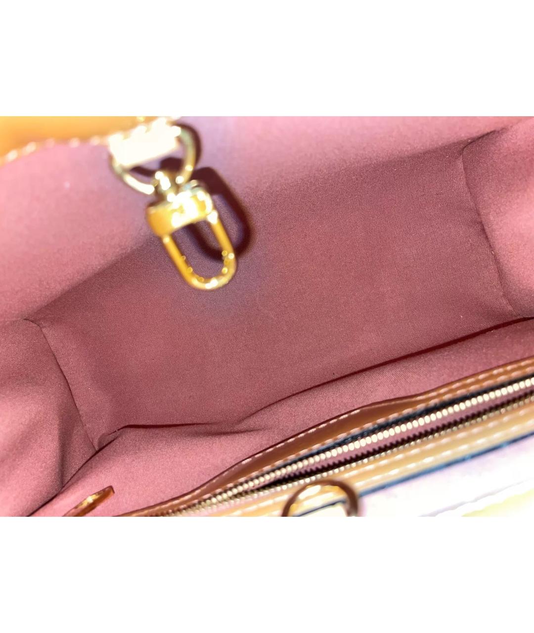 LOUIS VUITTON Бежевая сумка с короткими ручками из лакированной кожи, фото 8