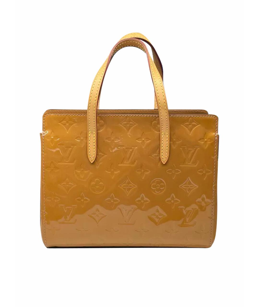 LOUIS VUITTON Бежевая сумка с короткими ручками из лакированной кожи, фото 1