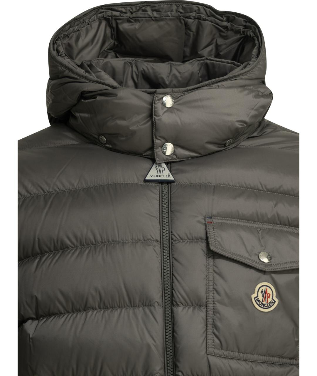 MONCLER Серая полиамидовая куртка, фото 3