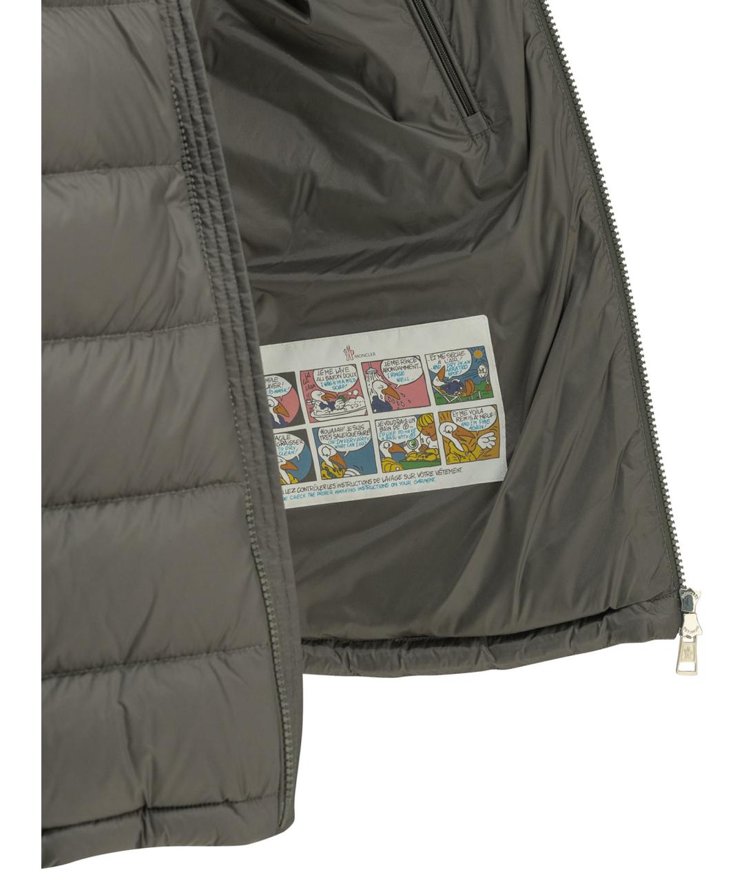 MONCLER Серая полиамидовая куртка, фото 4