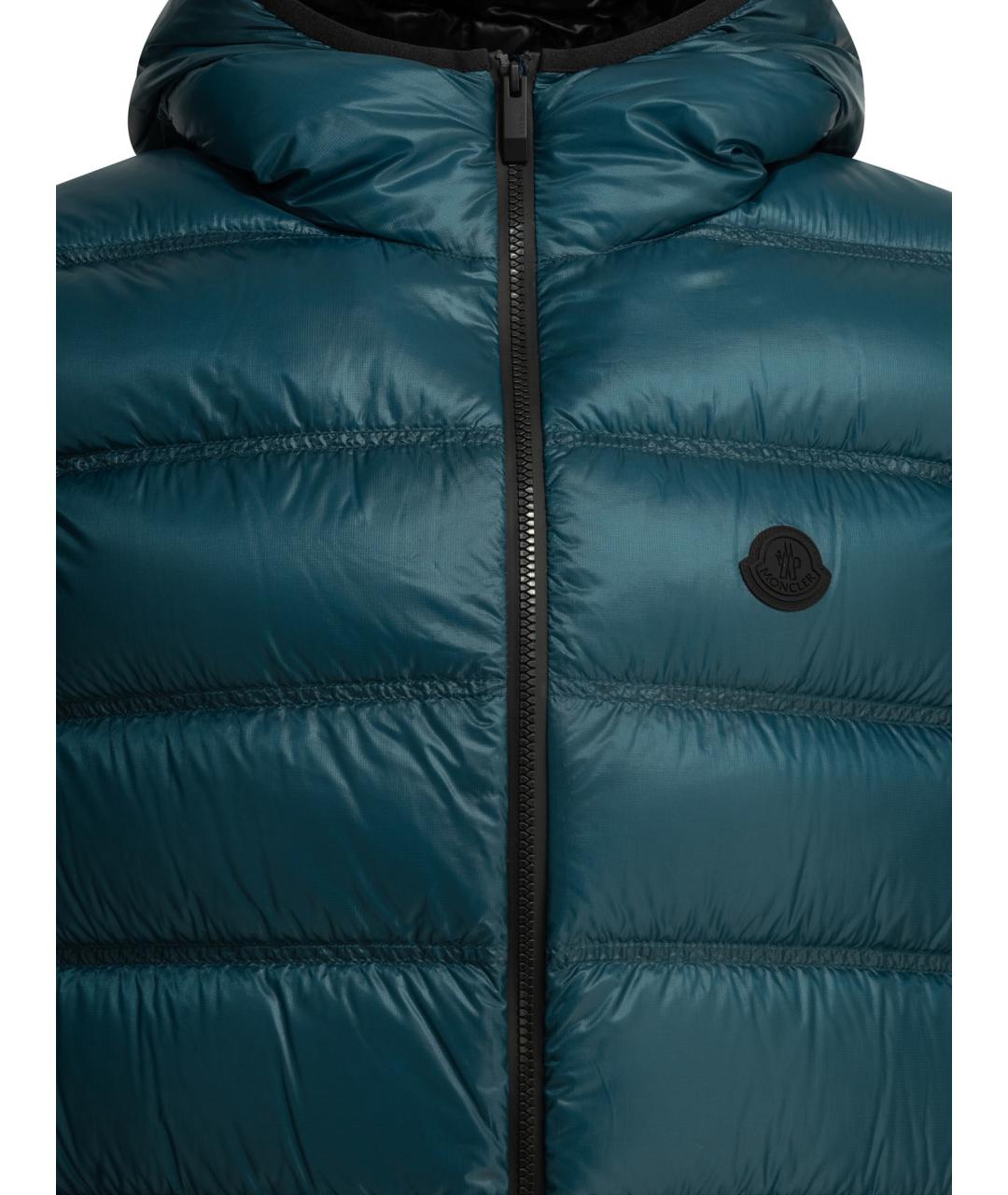 MONCLER Бирюзовый полиамидовый жилет, фото 3
