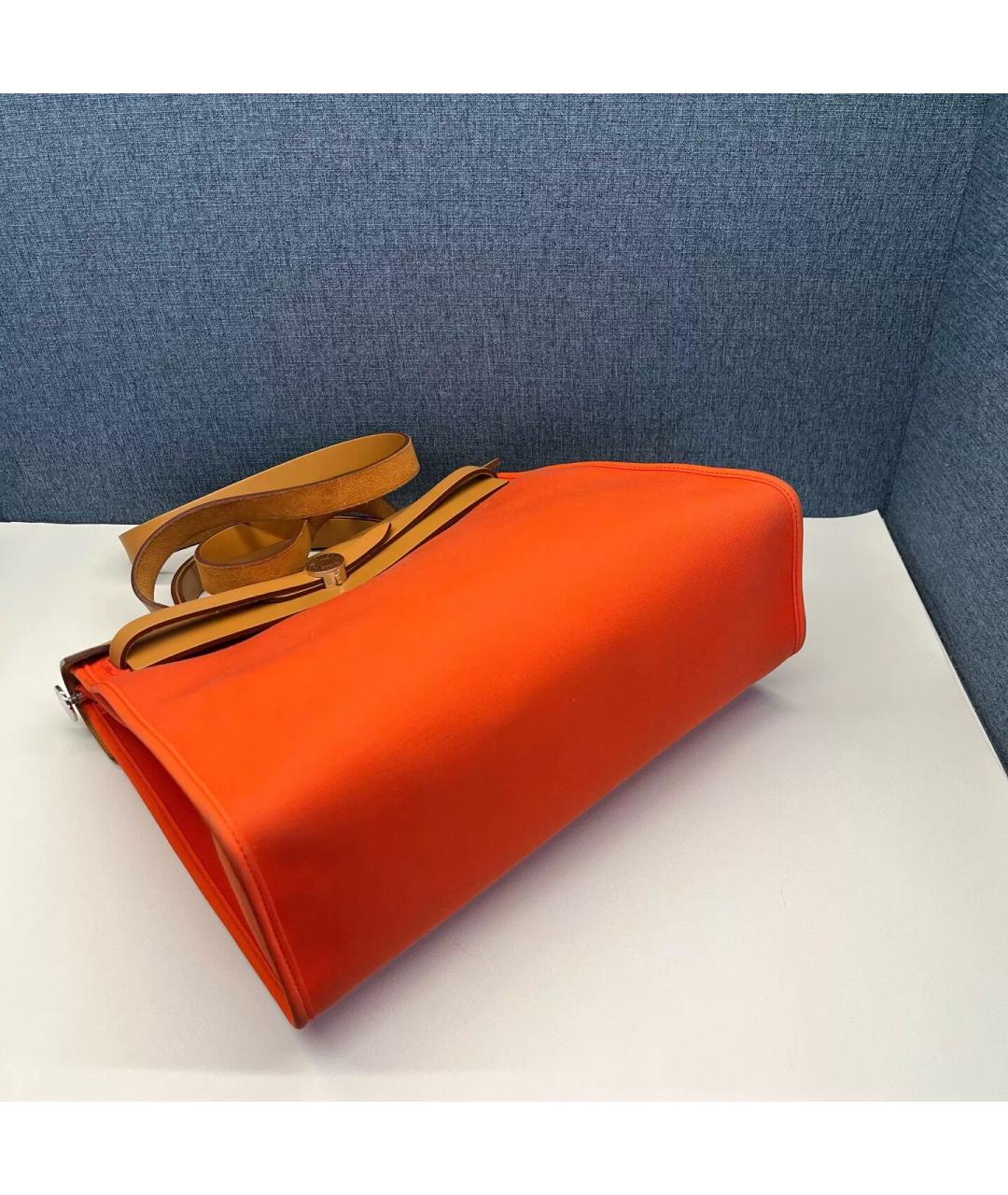 HERMES Оранжевая кожаная сумка через плечо, фото 5