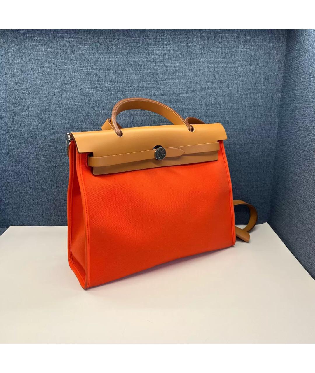 HERMES Оранжевая кожаная сумка через плечо, фото 3
