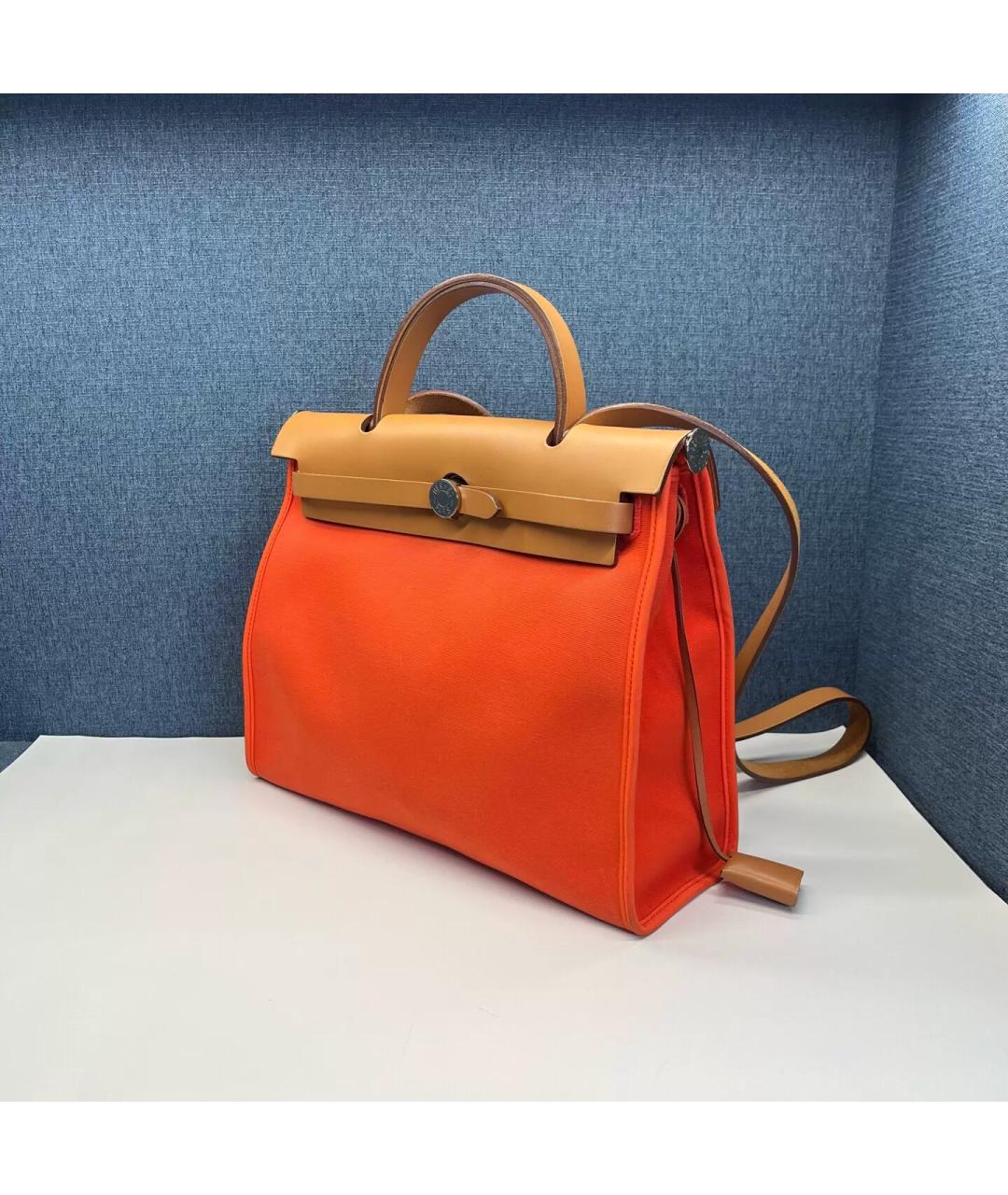 HERMES Оранжевая кожаная сумка через плечо, фото 4