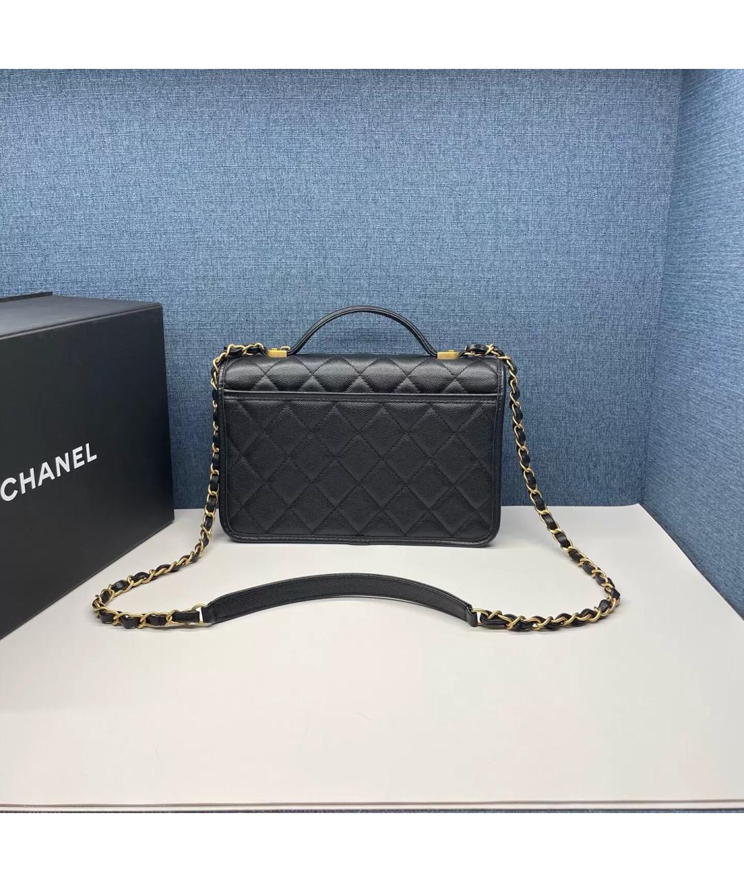 CHANEL Черная кожаная сумка через плечо, фото 2