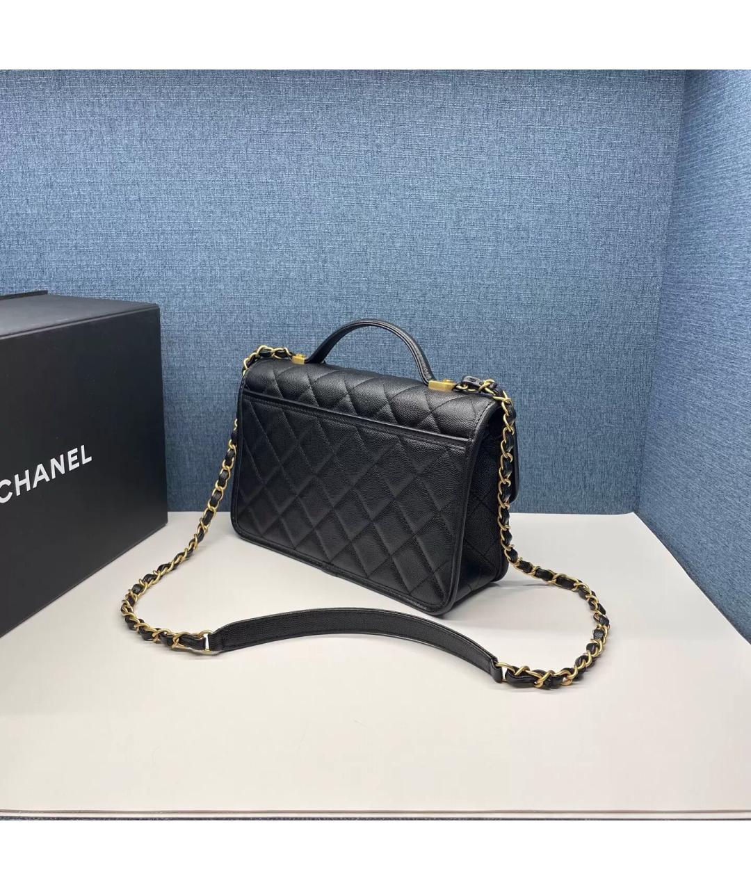 CHANEL Черная кожаная сумка через плечо, фото 4