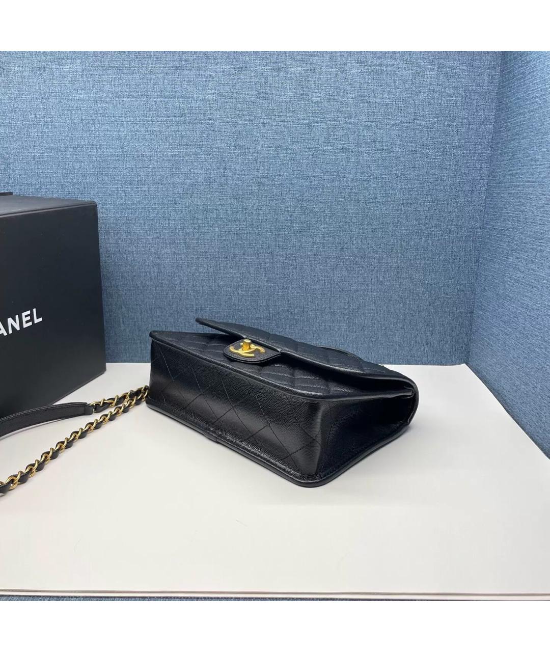 CHANEL Черная кожаная сумка через плечо, фото 6