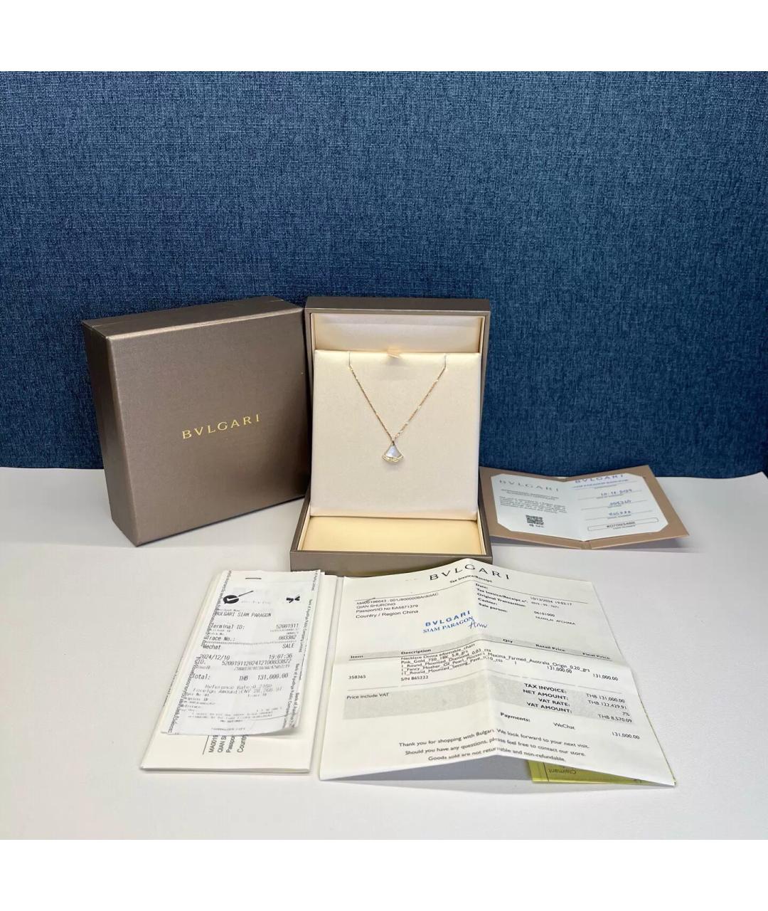 BVLGARI Белое колье из розового золота, фото 7