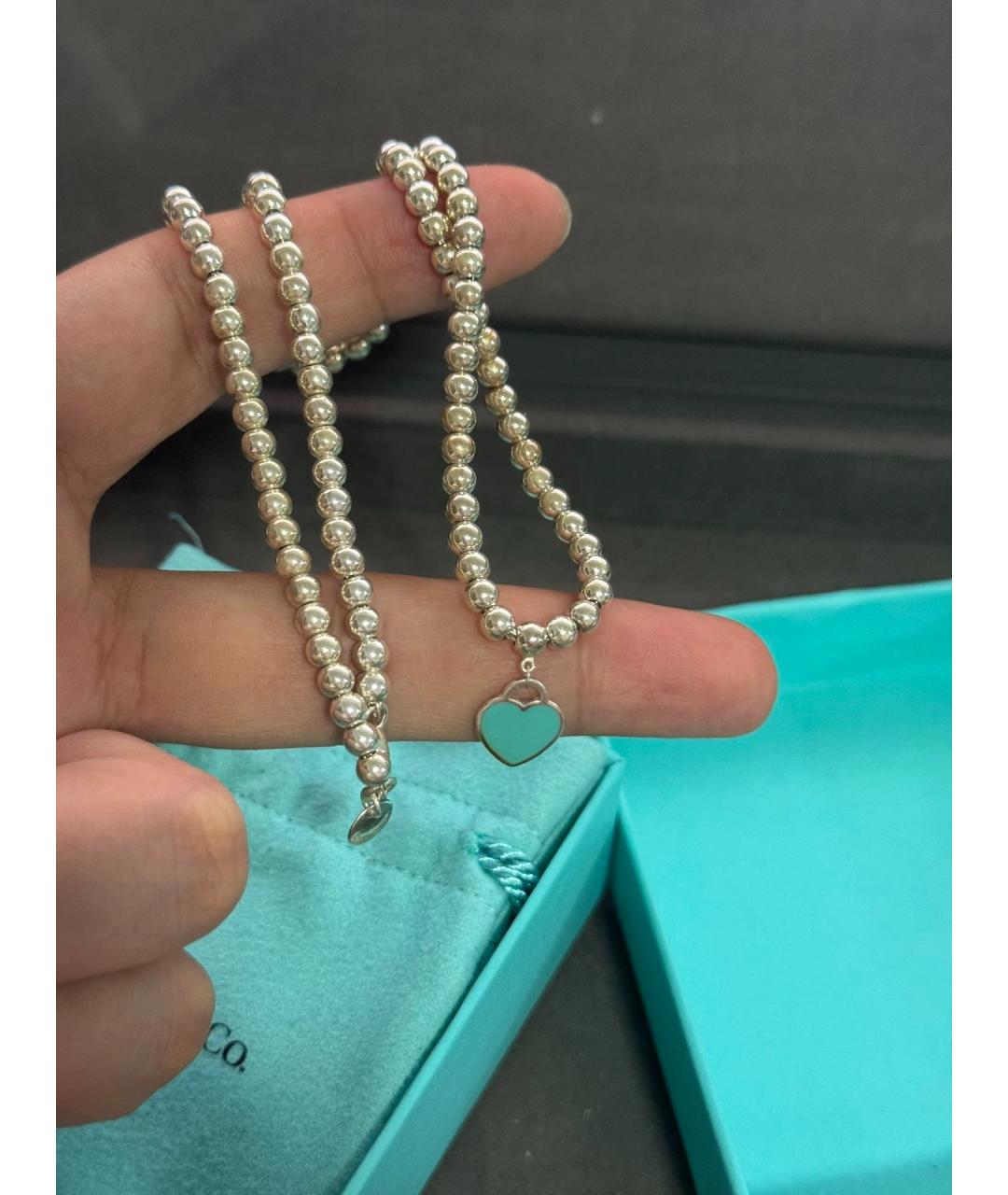 TIFFANY&CO Голубой серебряный кулон, фото 3