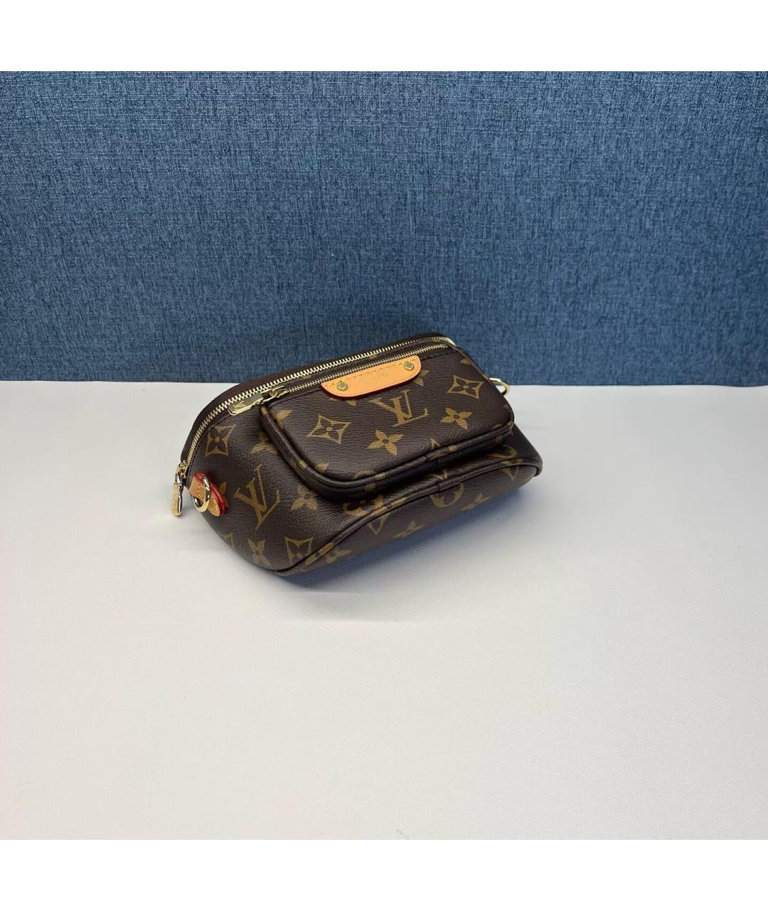 LOUIS VUITTON Коричневая кожаная поясная сумка, фото 5