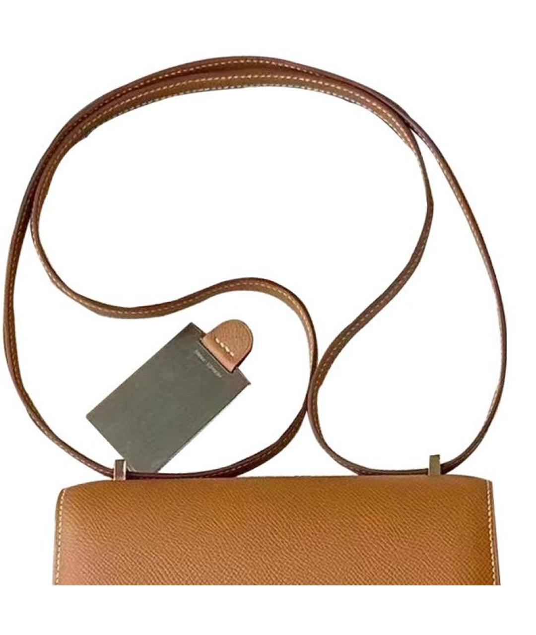 HERMES Коричневая кожаная сумка через плечо, фото 3