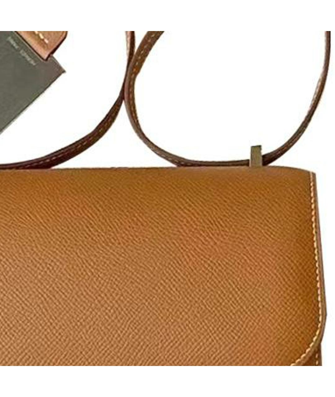 HERMES Коричневая кожаная сумка через плечо, фото 4