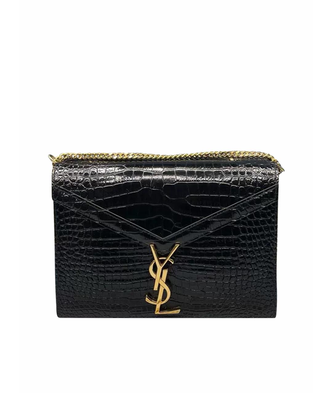 SAINT LAURENT Черная сумка через плечо из экзотической кожи, фото 1