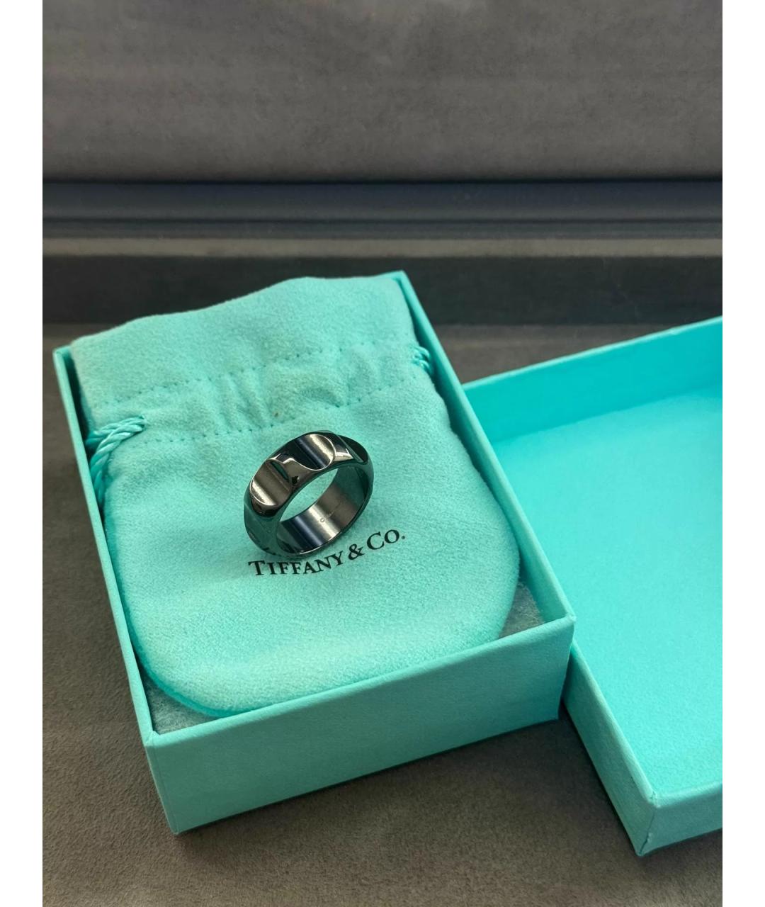 TIFFANY&CO Черное металлическое кольцо, фото 10