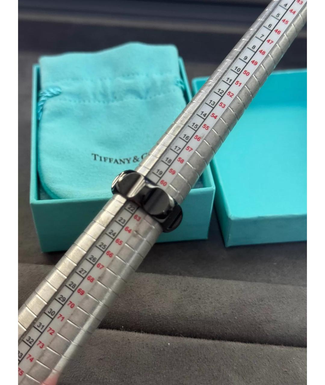 TIFFANY&CO Черное металлическое кольцо, фото 9
