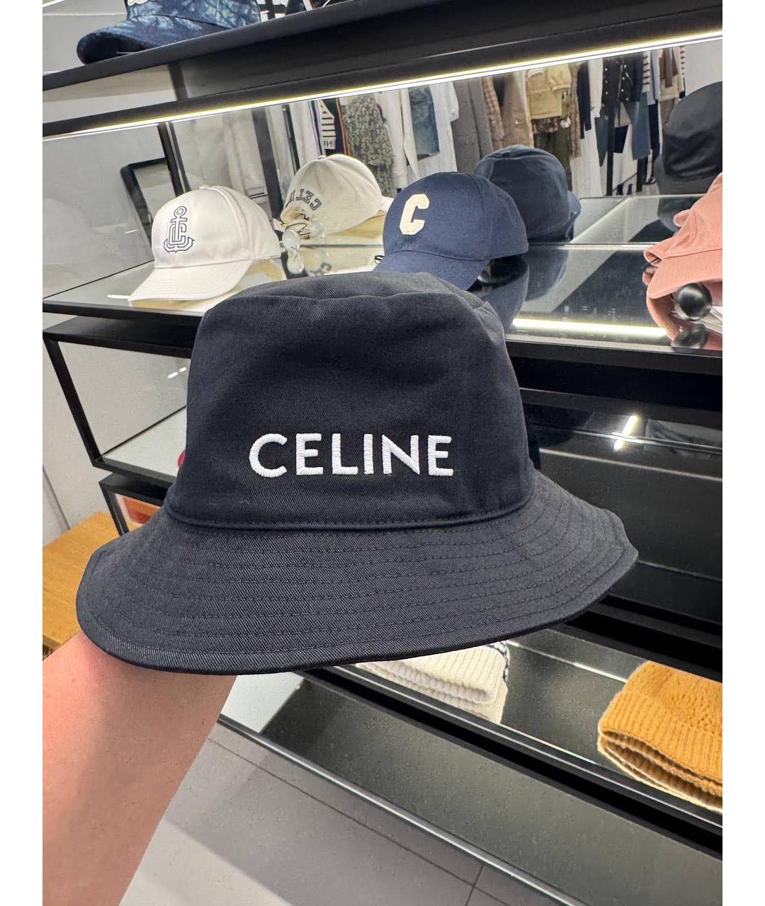 CELINE Черная хлопковая панама, фото 8