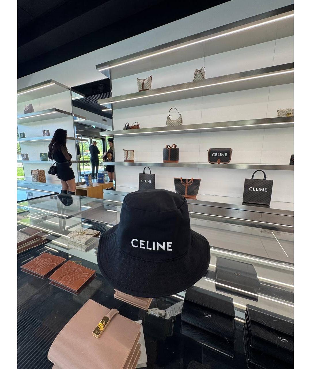 CELINE Черная хлопковая панама, фото 7