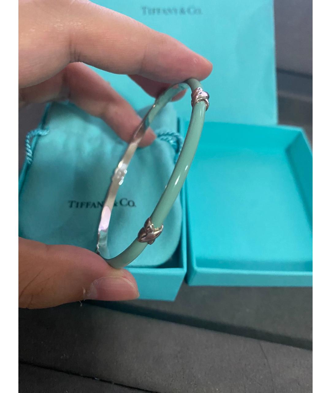 TIFFANY&CO Зеленый серебряный браслет, фото 7