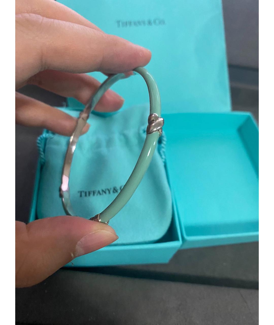 TIFFANY&CO Зеленый серебряный браслет, фото 4