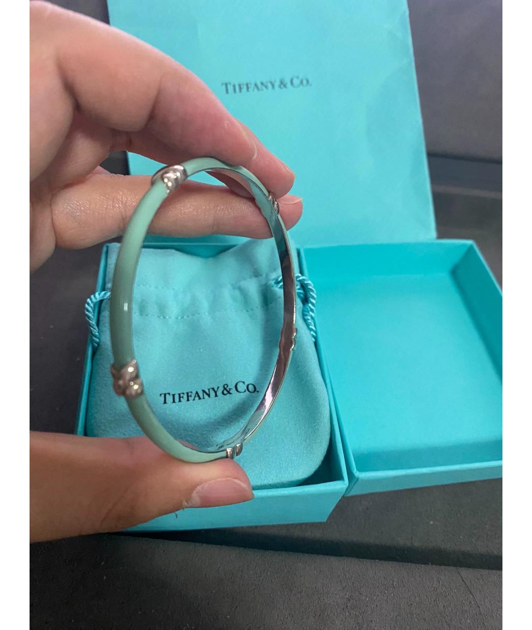 TIFFANY&CO Зеленый серебряный браслет, фото 3