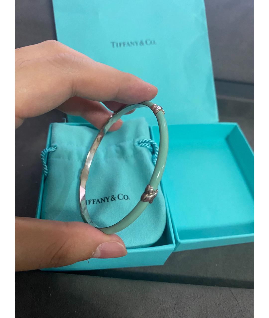 TIFFANY&CO Зеленый серебряный браслет, фото 2