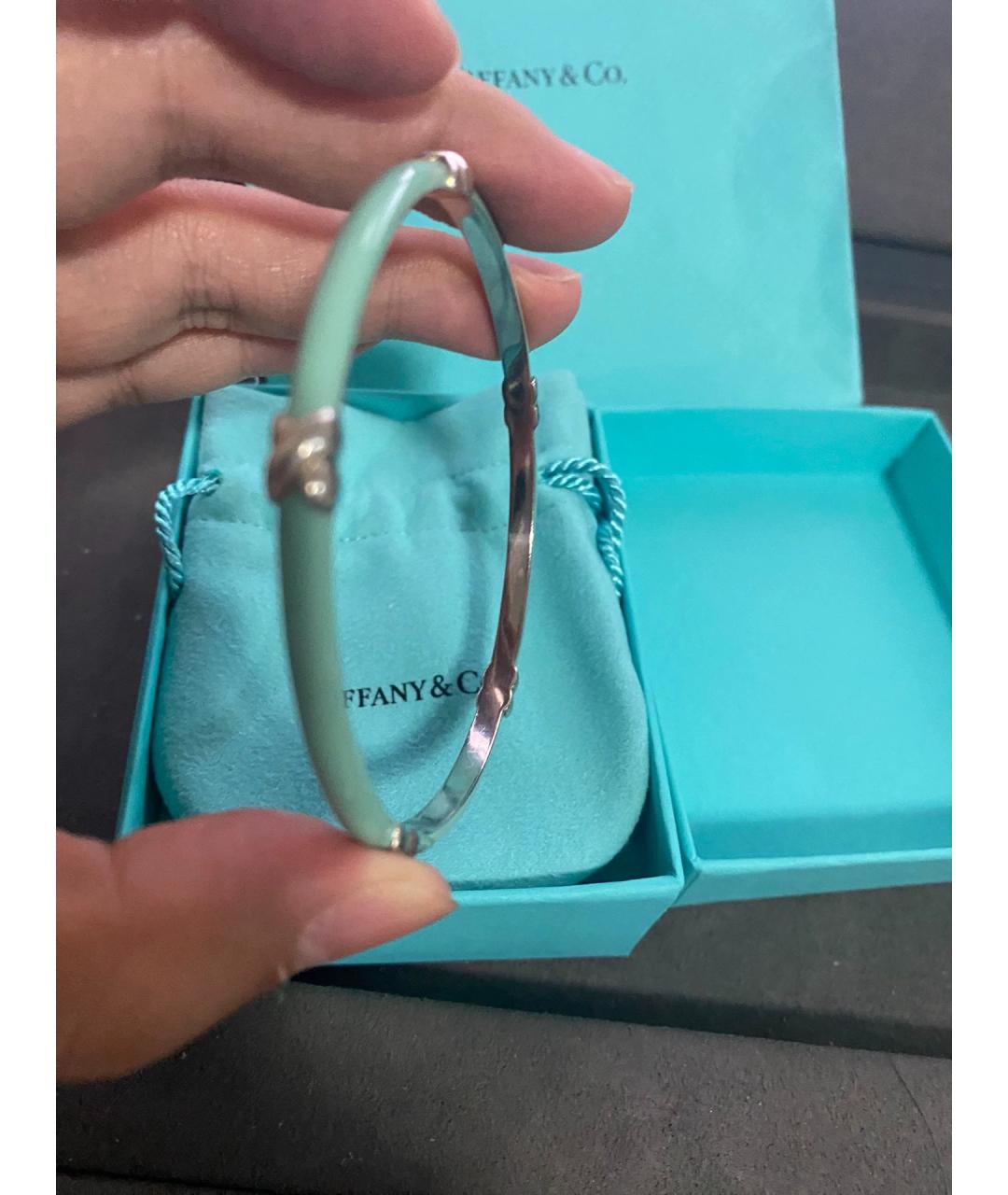 TIFFANY&CO Зеленый серебряный браслет, фото 5