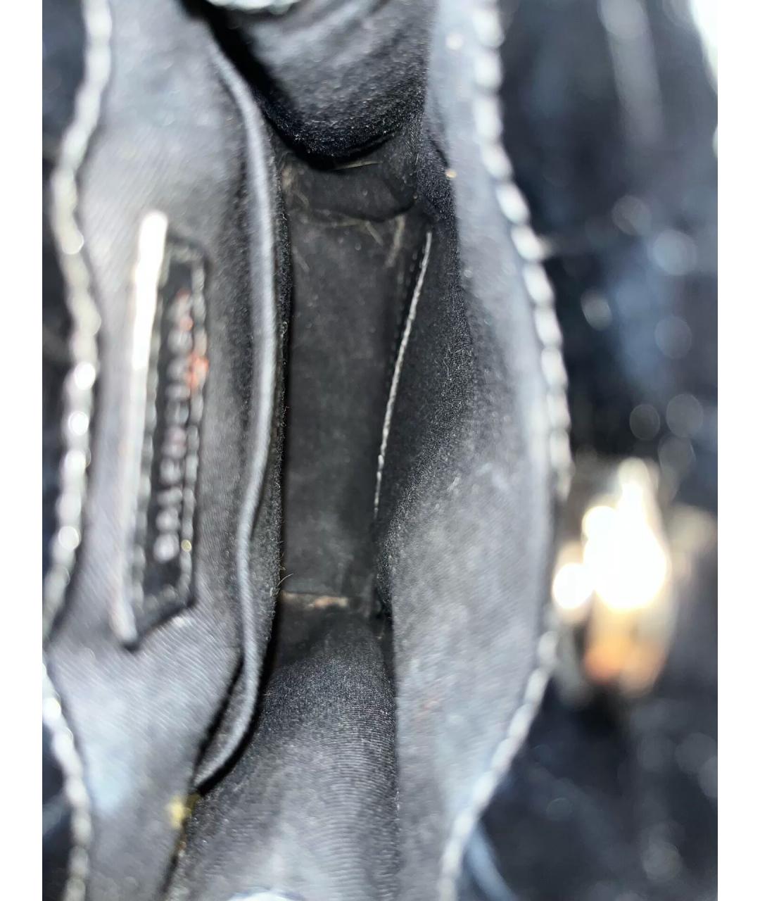 BALENCIAGA Черная сумка через плечо из лакированной кожи, фото 7