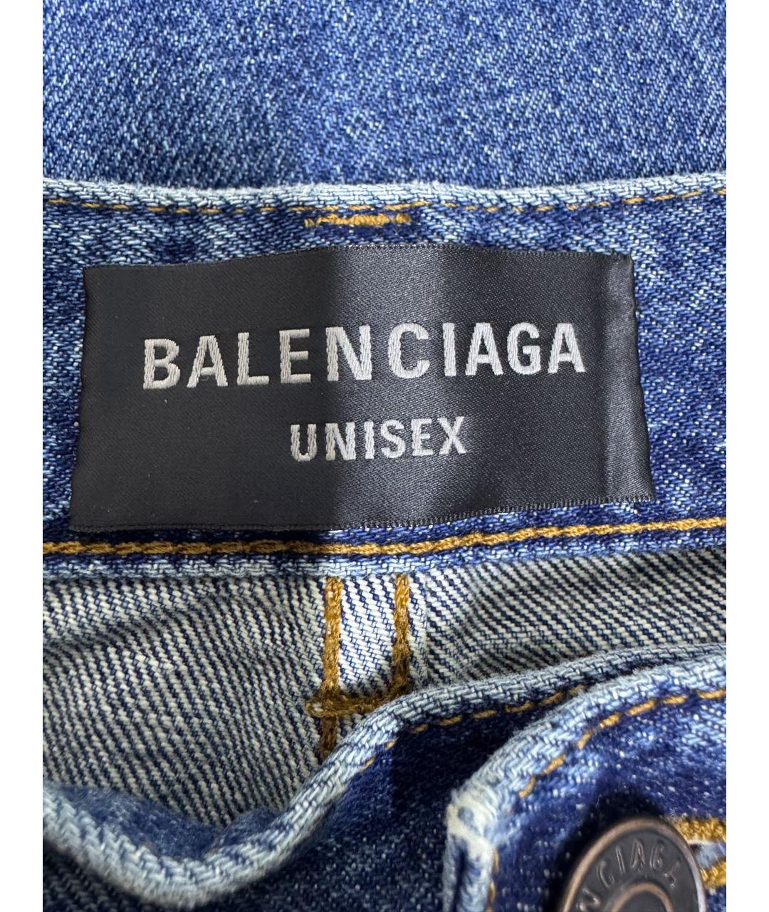 BALENCIAGA Синие хлопковые прямые джинсы, фото 5