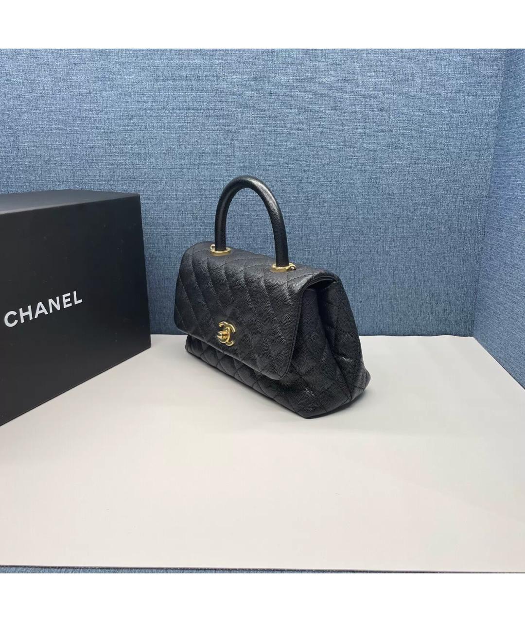 CHANEL Черная кожаная сумка через плечо, фото 3