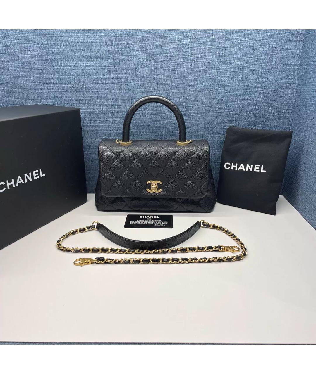 CHANEL Черная кожаная сумка через плечо, фото 8