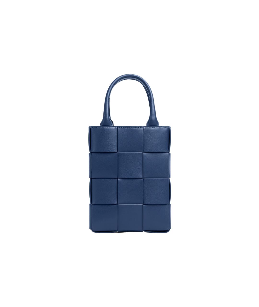 BOTTEGA VENETA Синяя кожаная сумка на плечо, фото 6