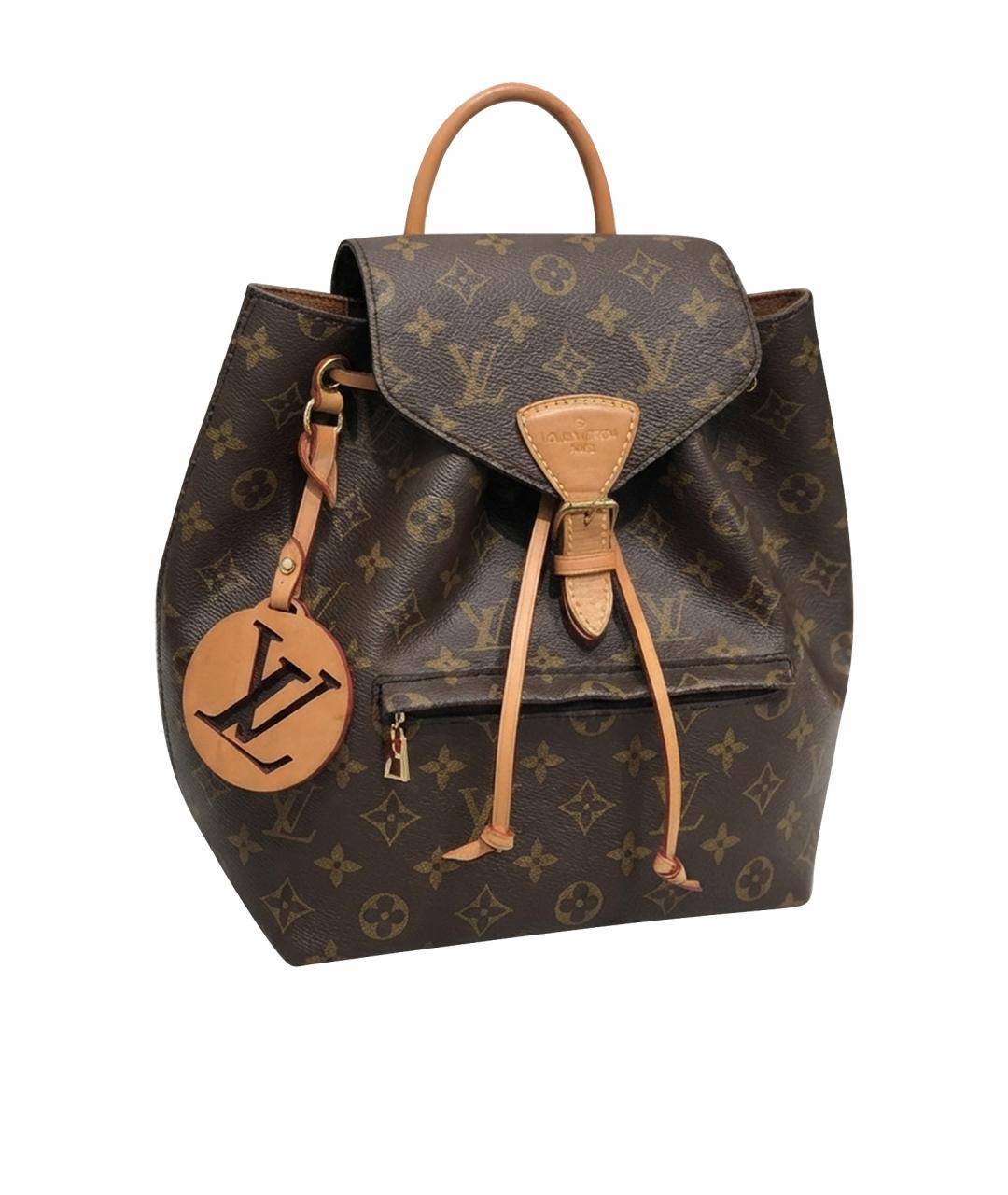 LOUIS VUITTON Коричневый кожаный рюкзак, фото 10