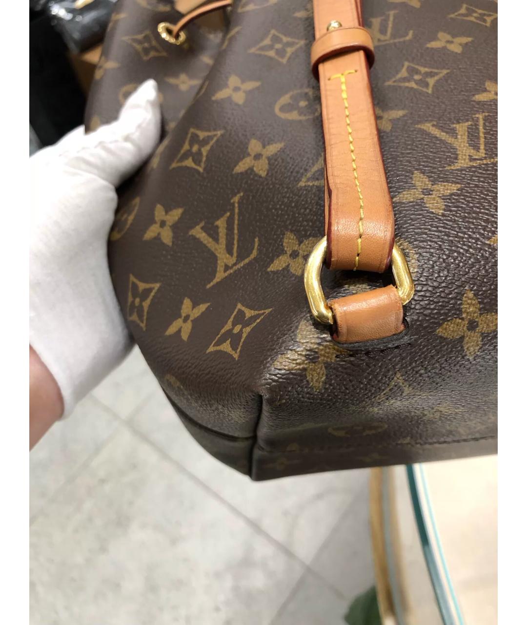 LOUIS VUITTON Коричневый кожаный рюкзак, фото 6
