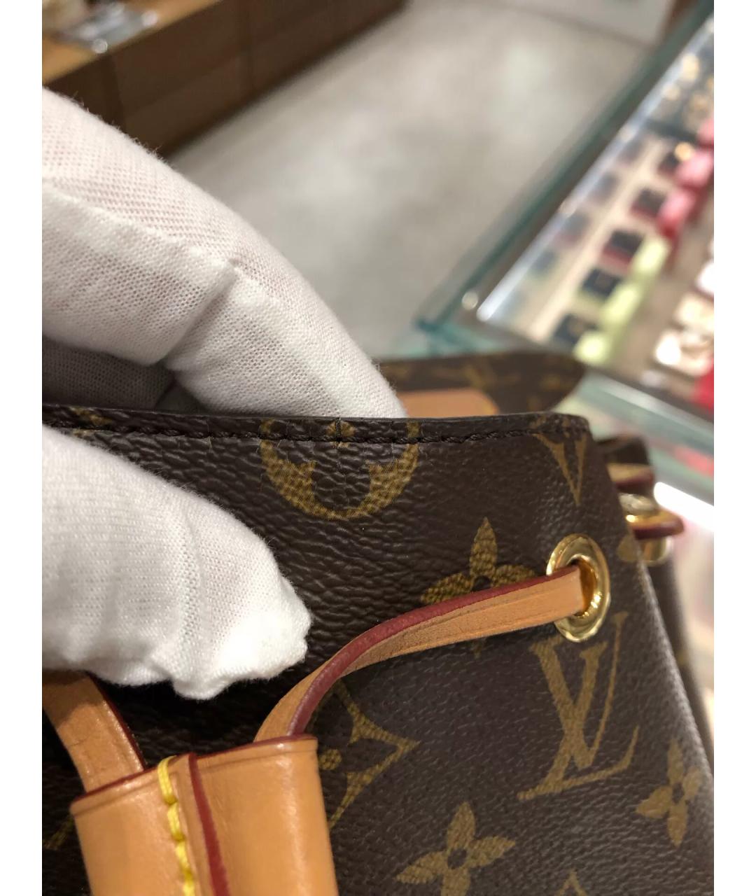 LOUIS VUITTON Коричневый кожаный рюкзак, фото 8