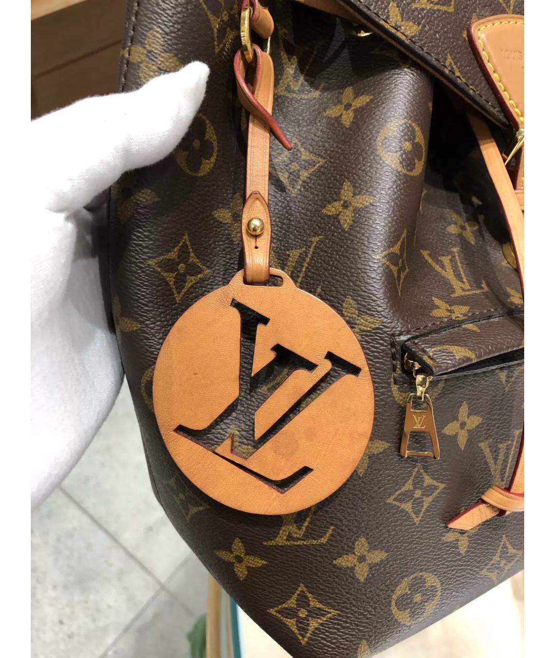 LOUIS VUITTON Коричневый кожаный рюкзак, фото 3