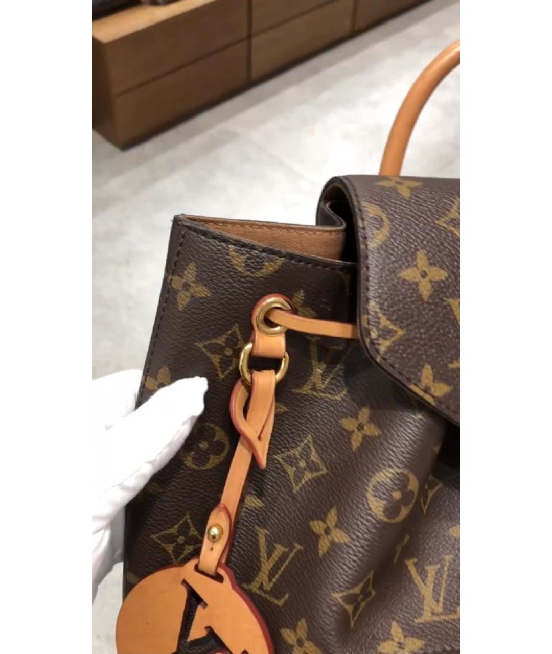 LOUIS VUITTON Коричневый кожаный рюкзак, фото 9