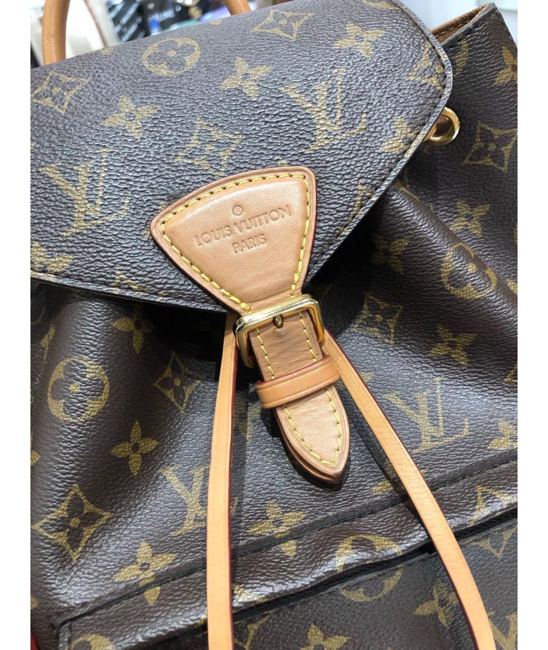 LOUIS VUITTON Коричневый кожаный рюкзак, фото 2