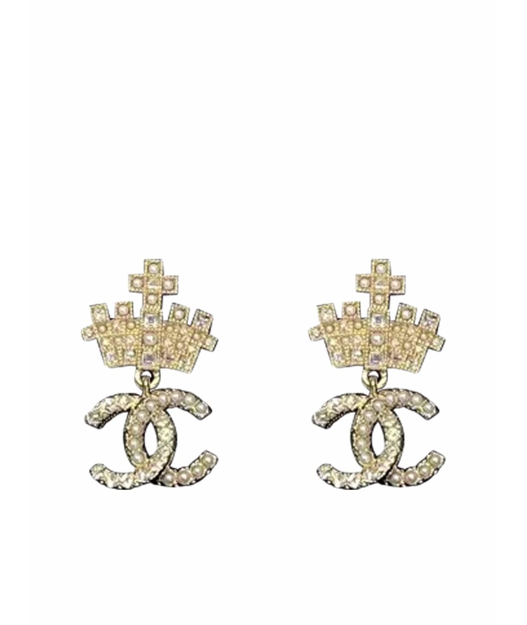 CHANEL Золотые позолоченные серьги, фото 1